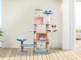 71 inch flower cat tree with large condo removable flower cushion and hammock blue 54622227