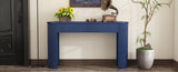 TREXM Entryway Table with Fluted Design, Modern Console Table with Storage, Oval Top and 2 Drawers N715P233435M