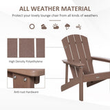 ZUN Adirondack Chair, Faux Wood Patio & Fire Pit Chair, Weather Resistant HDPE for Deck, Outside Garden, W2225142496