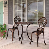 3 PCS Outdoor Bistro Set,Outdoor Patio Set, All-Weather Cast Aluminum Bistro Table Set for Backyard, 75089652