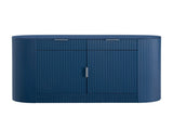 U_STYLE 55.1" Modern Storage Cabinet 2 Doors & 2 Drawers, Stripe MDF Sideboard with Aluminum N711P345168V