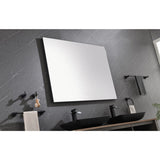 ZUN 48x36 Inch LED Backlit Bathroom Mirror with Metal Frame, Wall Mounted Vanity Mirror with Smart Touch 95902060