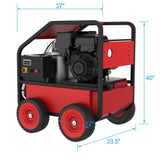 Hot Water Pressure Washer Commercial Movable Gasoline Engine 4 GPM, 4000 PSI, Electric Start W465106361
