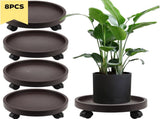 8-piece set of 13 inch circular plant ball cages with 4 wheels, heavy-duty rolled plant racks 90406914