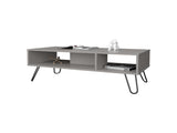 Bagdad Coffe table in Melamine, Hairpin Legs, Smoke B128P237136