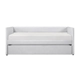 1pc Daybed with Trundle Gray Fabric Upholstery Wooden Frame Modern Home Furniture B011P256690