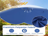 10 Ft Solar Powered Patio Umbrella with 24 LED Lights, Beige Outdoor Market Umbrella 70193351