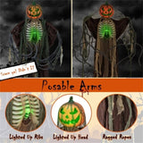 6ft Halloween Animatronic Ghost Pumpkin - Light-Up Design, Sound Touch Activated, Spooky Movements 37474877