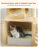 ZUN Cat Tree Floor to Ceiling Cat Tower for Cats, Cat Condo for Indoor Cats Adjustable Height 22982190