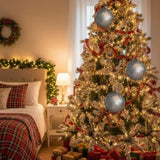 4PCS Set 4.7" Christmas Ball Ornaments Glass Hanging Decorations for Holiday Tree Party Decor 94323485