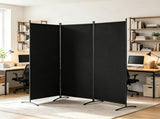 3-Panel Folding Room Divider, Black Freestanding Privacy Screen & Portable Partition for Bedroom, 23116714