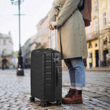 V-striped 2-piece suitcase with PP handbag PP trolley case 14in 20in PP iron trolley classic color 40750126