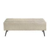 Mavela Wide Wale Corduroy Upholstery Bench, Cream T2574P243218