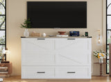 Full Size Farmhouse Murphy Cabinet Bed with Charging Station, Foldable Platform Bed with Large 56836173