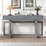 U_STYLE Elegant Console Table with Three Drawers, Extra Long Entryway Table for Entryway, Hallway, N711P175776E