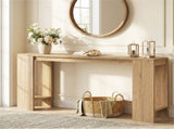 71" Long Farmhouse Console Table, Narrow Entryway Table with Bottom Storage Shelf 36453536