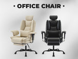 Office Chair 200 kg PU Leather Computer Chair with Lumbar Support and High Backrest, W2367P290466
