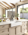 ZUN White Farmhouse Sink Deep Apron Sink Undermount Farmhouse Kitchen Sink Single Farm Sink W2287P184630