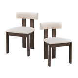 Wooden Dining Chairs Set of 2, Modern Boucle Upholstered Side Chairs,Mid Century Modern W2582P188305