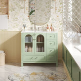 36" Bathroom Cabinet with Waffle Texture Doors, Bathroom Vanity with Four Drawers and Two N710P280025C