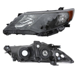 Headlights Black Housing Amber Corner Left Right Pair for 2012-2014 Toyota Camry 49896370