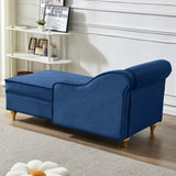 Modern Upholstery Chaise Lounge Chair with Storage Velvet W1097102814