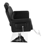 ZUN PVC Leather Cover Galvanized Square Plate With Footrest Reclining Barber Chair 300lbs Black HZ8897B 70318584