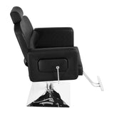 ZUN PVC Leather Cover Galvanized Square Plate With Footrest Reclining Barber Chair 300lbs Black HZ8897B 70318584