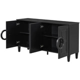 U_STYLE Four-door sideboard with French-Inspired,Suitable for Living Rooms, Entrance and Study Rooms N711P231529B