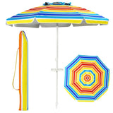 7.2 Feet Outdoor Beach Umbrella with Tilt Mechanism 49206287