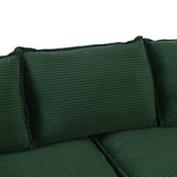 U-Style 85.4" Modern Curved Sofa, Back Upholstered Couch with 2 Decorative Throw Pillows, Corduroy N711P192059C