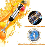 ZUN Immersion Blender Handheld by MOOKA, 1100W 5-in-1 Multi-Purpose Hand 12-Speed Stick 37714578