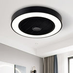 ZUN 20 in. Indoor Black Low Profile Ceiling Fan with Integrated Light with Remote Control and Reversible T3096P253314