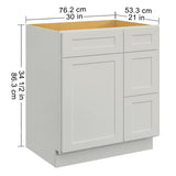 30 in. W x 21 in. D x 34.5 in. H in Shaker Dove Plywood Ready to Assemble Floor Vanity Sink Base T3210P282893