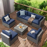 Cushion Covers for 7 Pcs Wicker Rattan Sectional Sofa, 14Pack Cushion Slipcovers Set 43736000