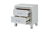 Crystal Modern Style 2-Drawer Nightstand Made with Wood Finished in White B00970957