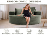 Round Sofa Bed with Memory Foam Sectional Couches for Living Room, Cloud Couch with three pillows, W3224P444283