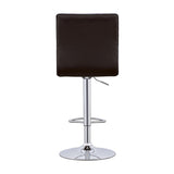 ZUN Waffle Black and Chrome Adjustable Bar Stool B062P153491