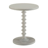 White Round Wooden Side Table B062P189131