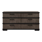 Two-Tone Brown Black Finish 6-Drawers Dresser 1pc Modern Industrial Design Bedroom Furniture B011P242782