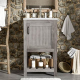 16" Bathroom Vanity Sink Combo for Small Space, Bathroom Sink Cabinet with Rectangular Ceramic N710P257402P