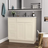 36 in. W x 21 in. D x 34.5 in. H in Antique White Plywood Ready to Assemble Floor Vanity Sink Base T3210P282884