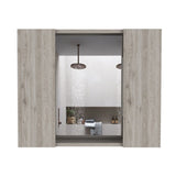 Artemisa Medicine Cabinet, Double Door, Mirror, One External Shelf -Light Gray B20092059