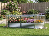 3-in-1 Raised Garden Bed with Greenhouse Cover, Galvanized Steel Planter Box for Year-Round Growing 48112501