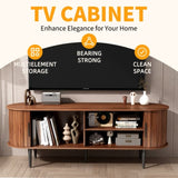 TV Stand, 55" Modern TV Console Table with Storage Compartment and Sliding Door, Gaming W2641P329198