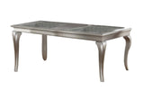 Traditional Dining Table Rectangle Table Silver Hue 1pc Dining Table Glass Insert Dining Room B011P322613