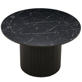 ZUN Imitation Black Marble Grain MDF Tabletop, Inch Round Dining Table for 4, Modern Kitchen Table, W1164P225843