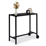 40" Outdoor Bar Table with Wheels, Rectangle Narrow Counter Height Table, Ideal Bar Height Table for 47648953