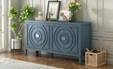 TREXM Retro Sideboard door with Circular Groove Design Round Metal Door Handle for Entrance, Dinning WF307723AAM