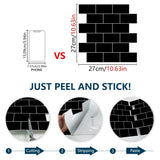 48 Pcs Black Design Glossy Peel And Stick Wall Tile, Transfer Self Adhesive Waterproof And Easy To 68751613